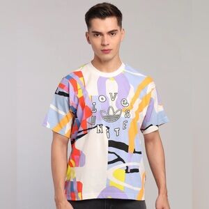 Adidas Love Unites Allover Print Tee Size S